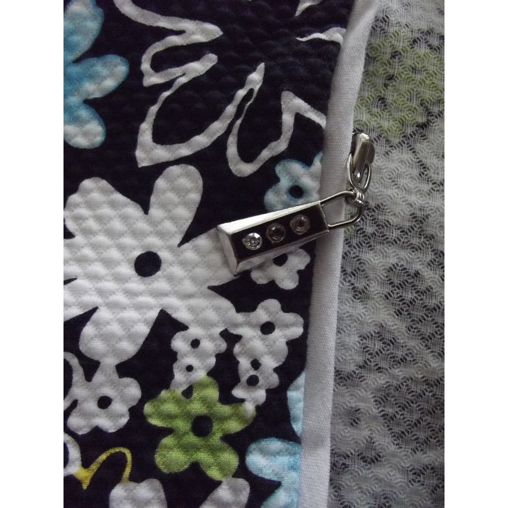 Requirements Jacket Size 12 Floral Zip Front Quilted Jacket turquoise blue green - Picture 5 of 12